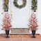 3ft. Pre-Lit Berry & Pinecone Artificial Urn Christmas Porch Tree, Warm White LED Lights